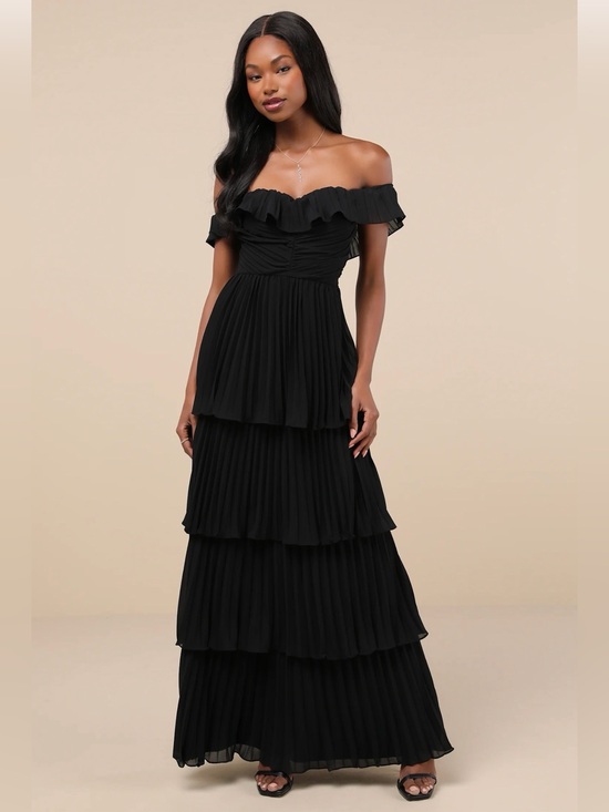 Lulus Dresses & Skirts - Lulu's Black Ruffled Tiered Maxi Dress